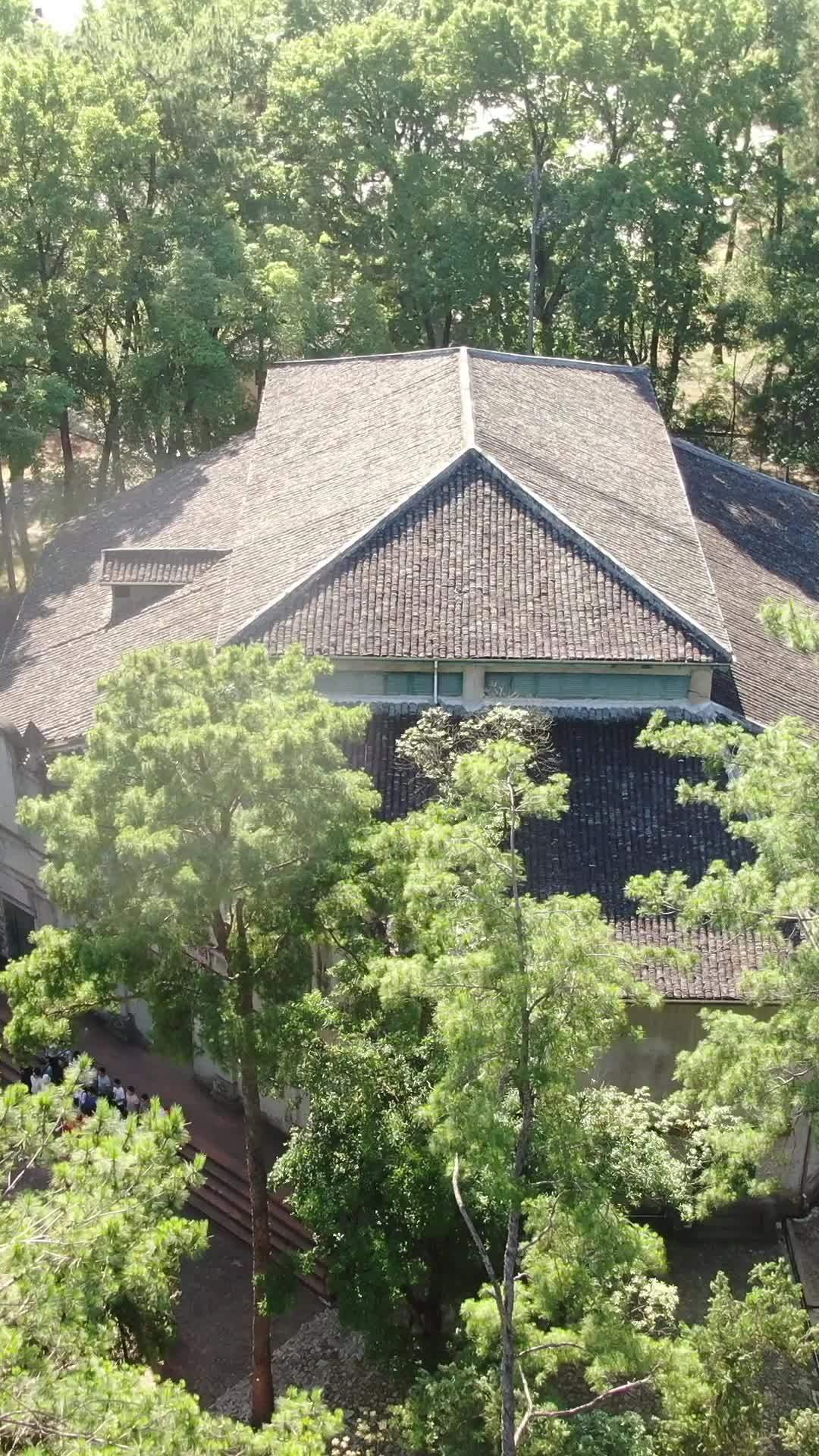 古建筑与绿树环绕