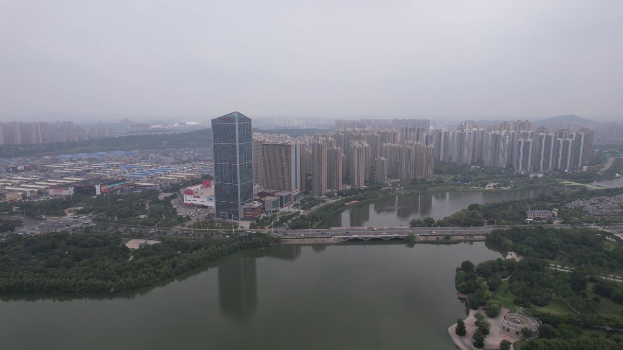 安徽蚌埠城市风光航拍 