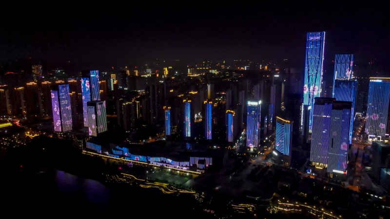 湖南长沙城市风光航拍图 