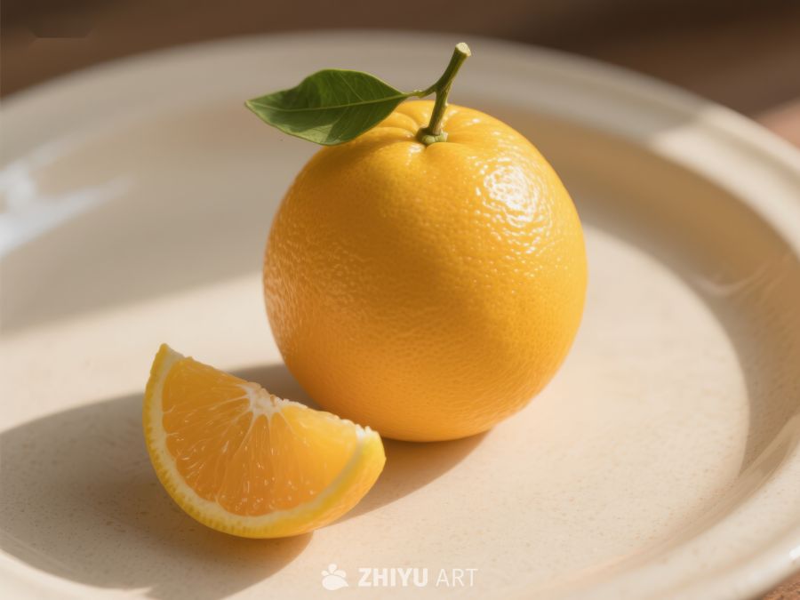 新鲜橙子与切片静物展示 664