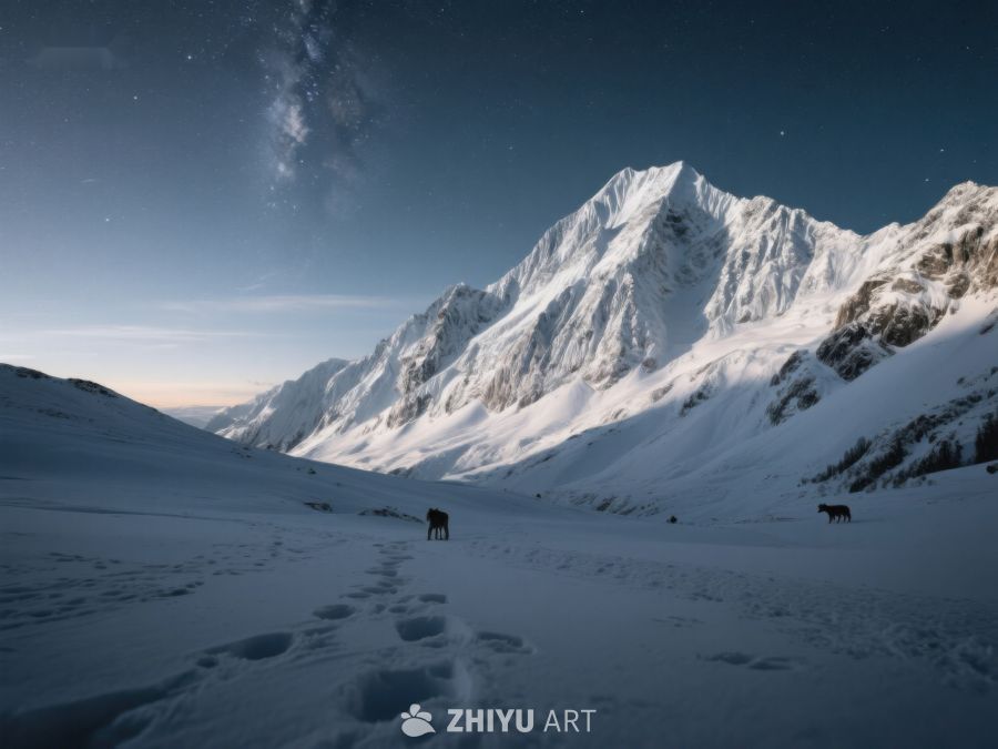 雪山夜景，银河下的足迹 231