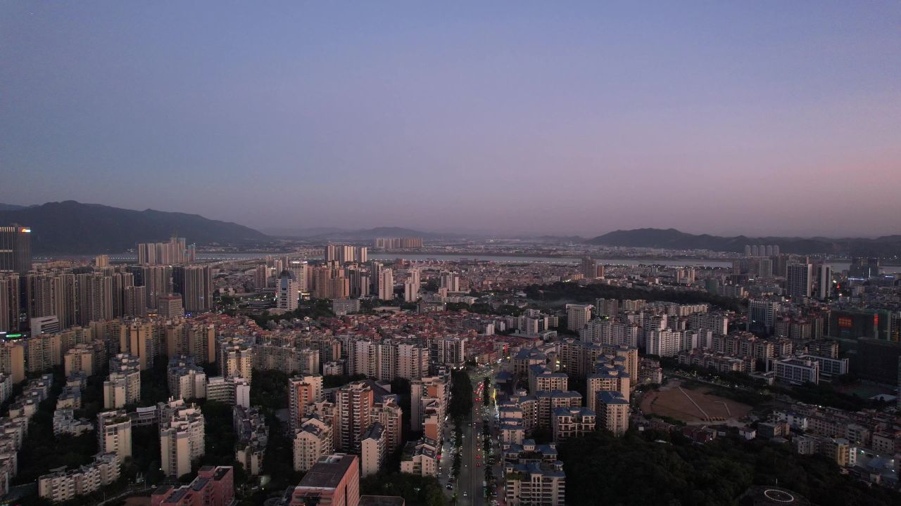 广东肇庆城市风光航拍 