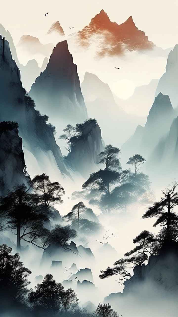 山水画国风背景 41