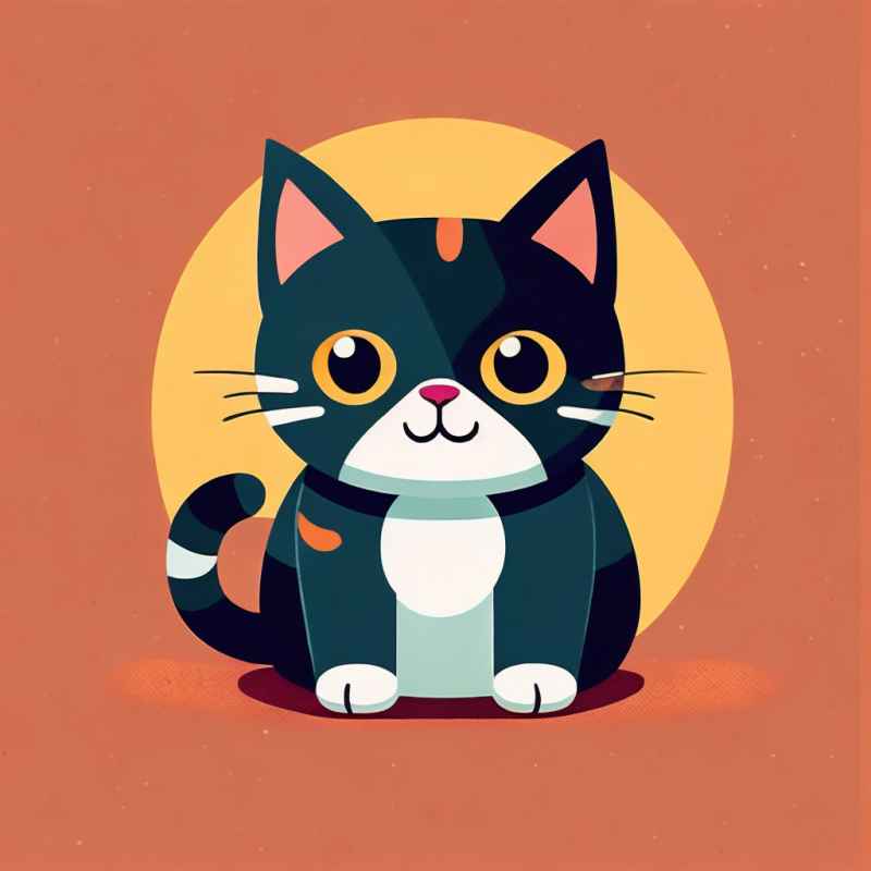小花猫唯美插画 98