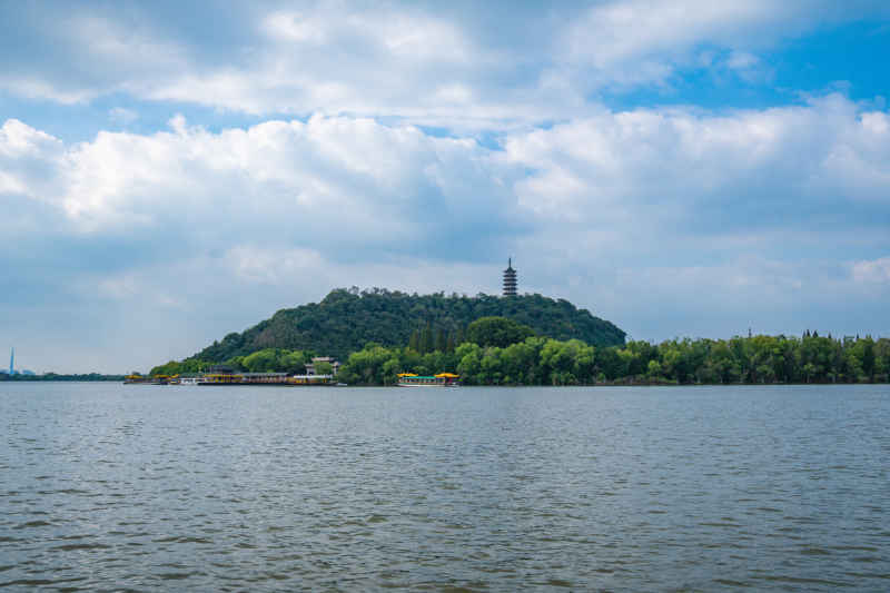 航拍江苏镇江焦山风景区