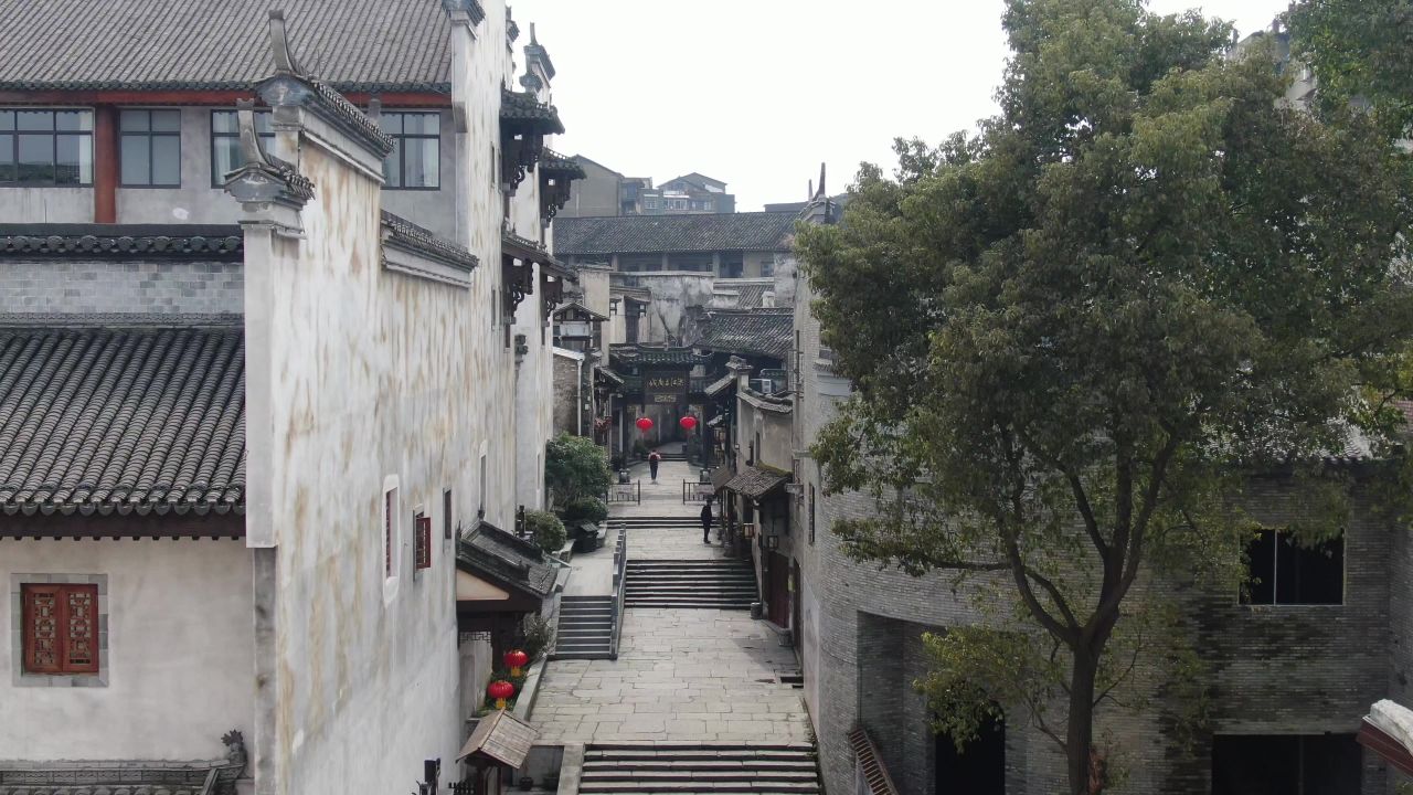 湖南洪江古商城航拍 