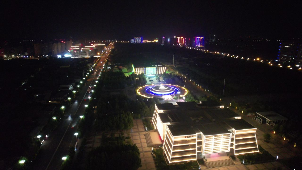 河北沧州城市风光地标建筑航拍  