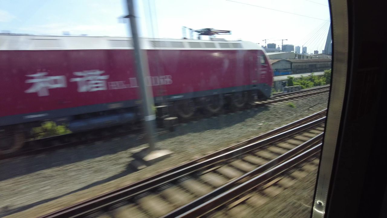 旅途火车高铁旅游窗外风景实拍  