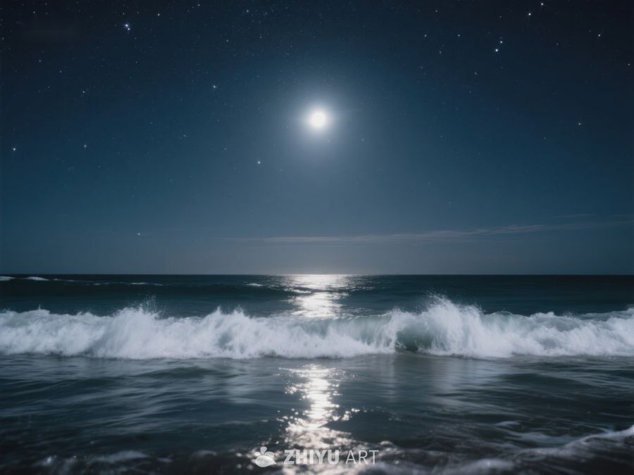 月光下的海浪 494