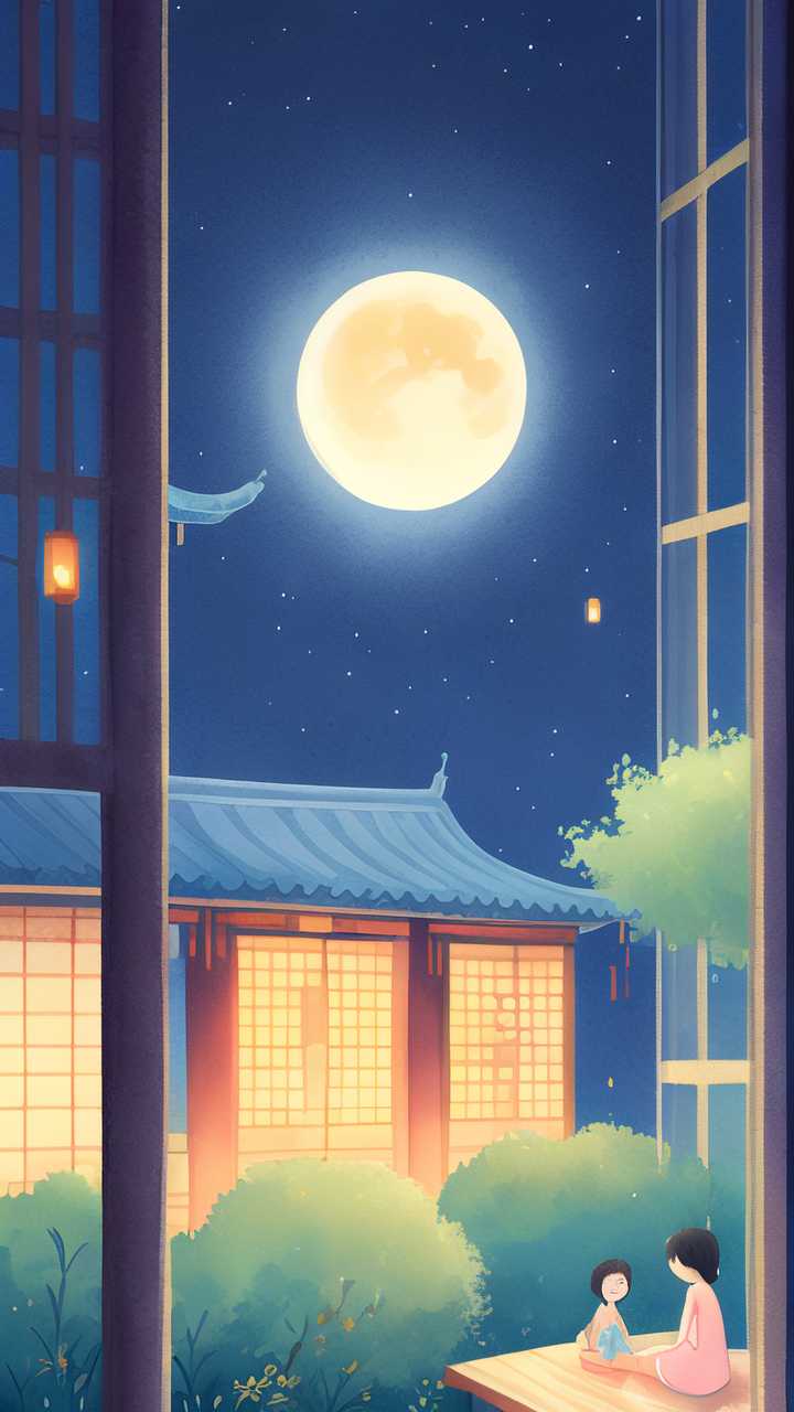 唯美小暑夜晚原创插画海报素材