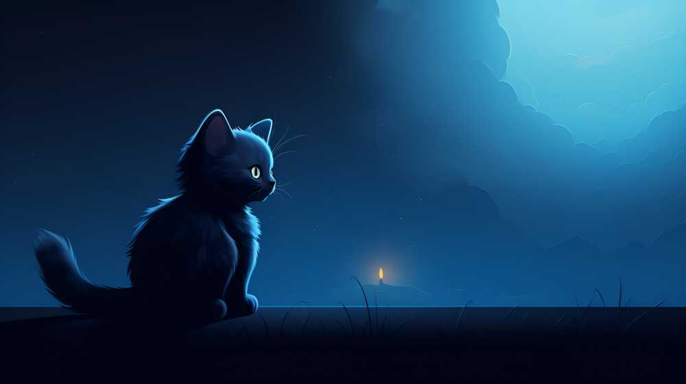 夜晚下的猫