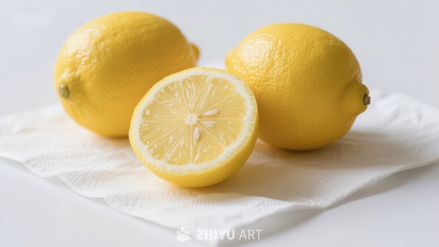 新鲜柠檬静物图