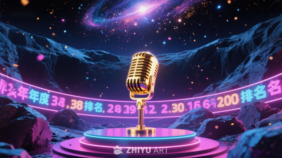 宇宙背景下的麦克风排名展示 918