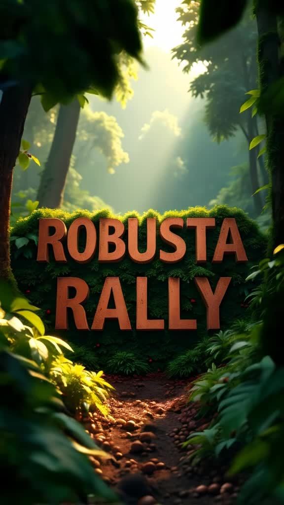木质纹理的ROBUSTA RALLY文字嵌入在一片