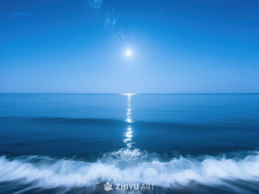 月光下的宁静海面 566