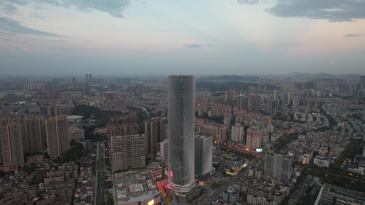 广东中山城市风光地标建筑航拍