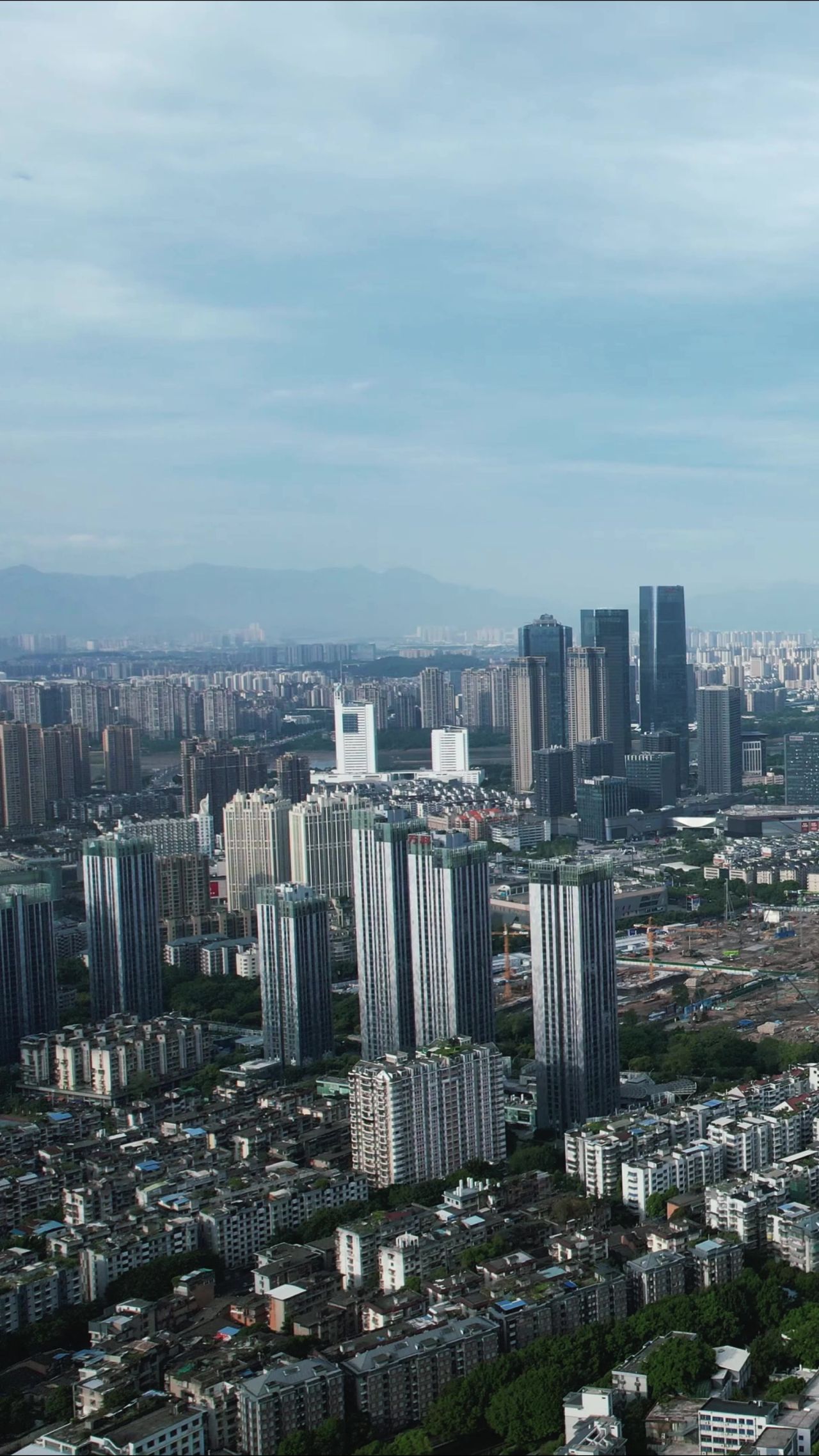 福建福州城市风光竖屏航拍  