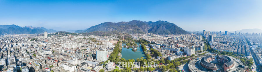 航拍浙江临海台州府城城区风光 54