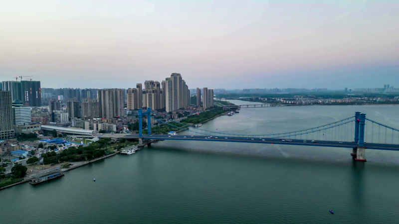湖北襄阳城市风光航拍摄影图