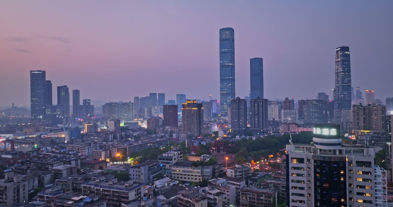 长沙天心阁城市建筑风光航拍