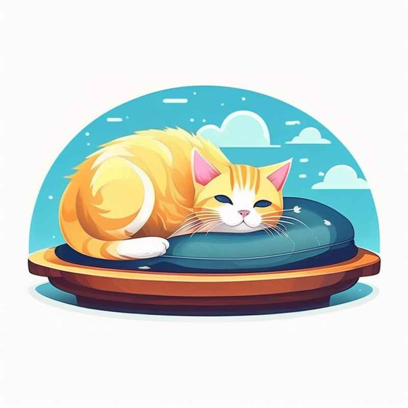 爱睡懒觉的猫咪插画元素 13