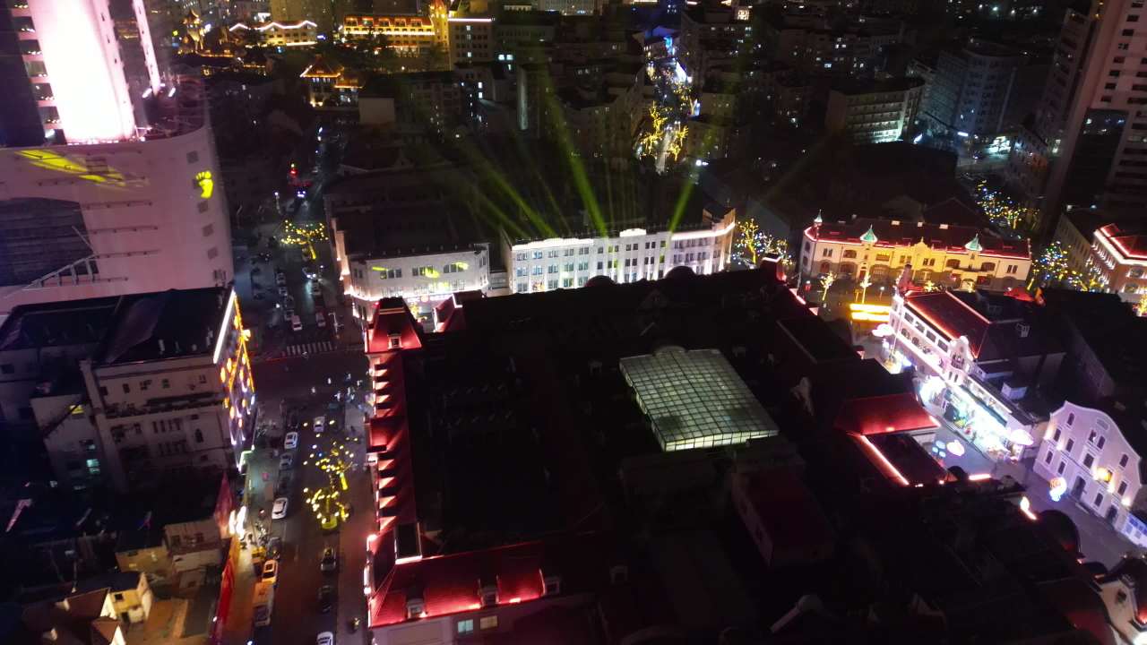 青岛老城区夜景中山路雪景航拍 21