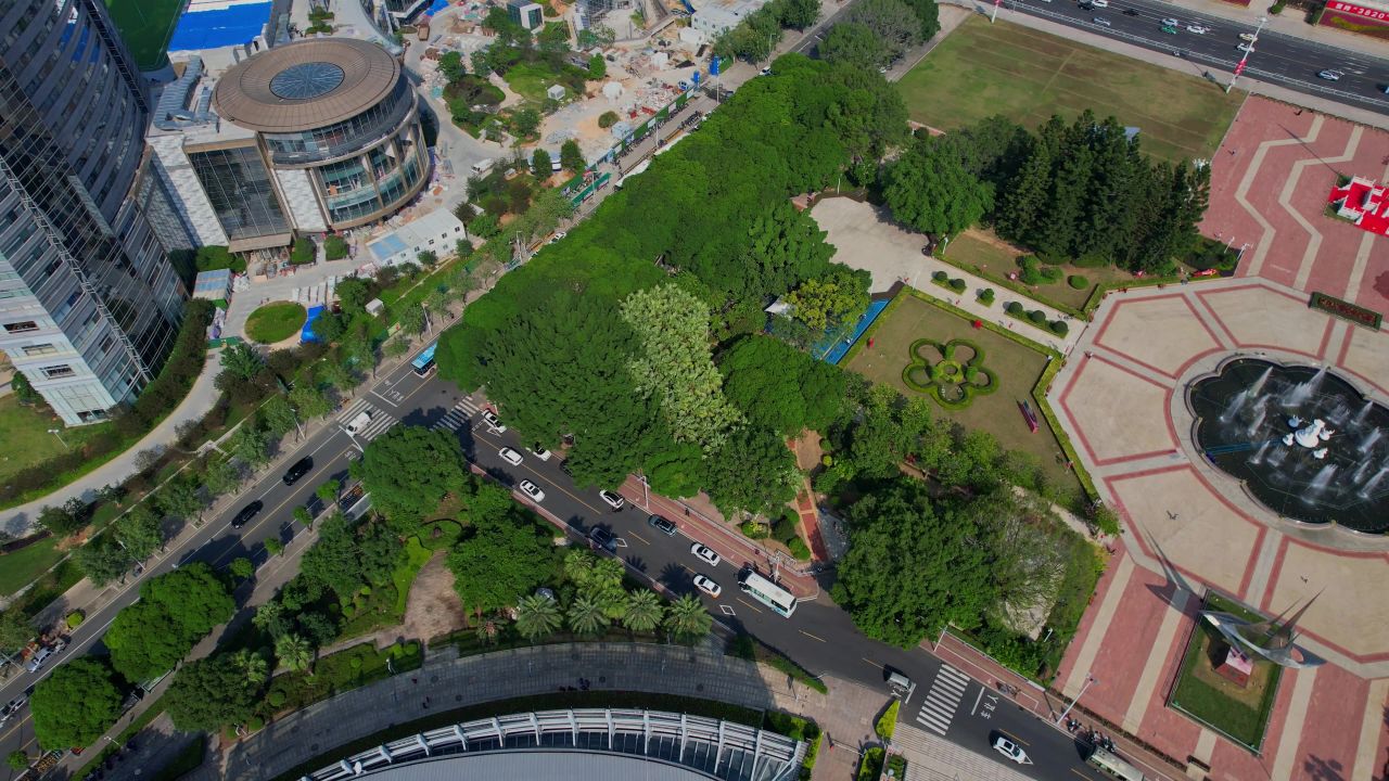 航拍福建大剧院景观