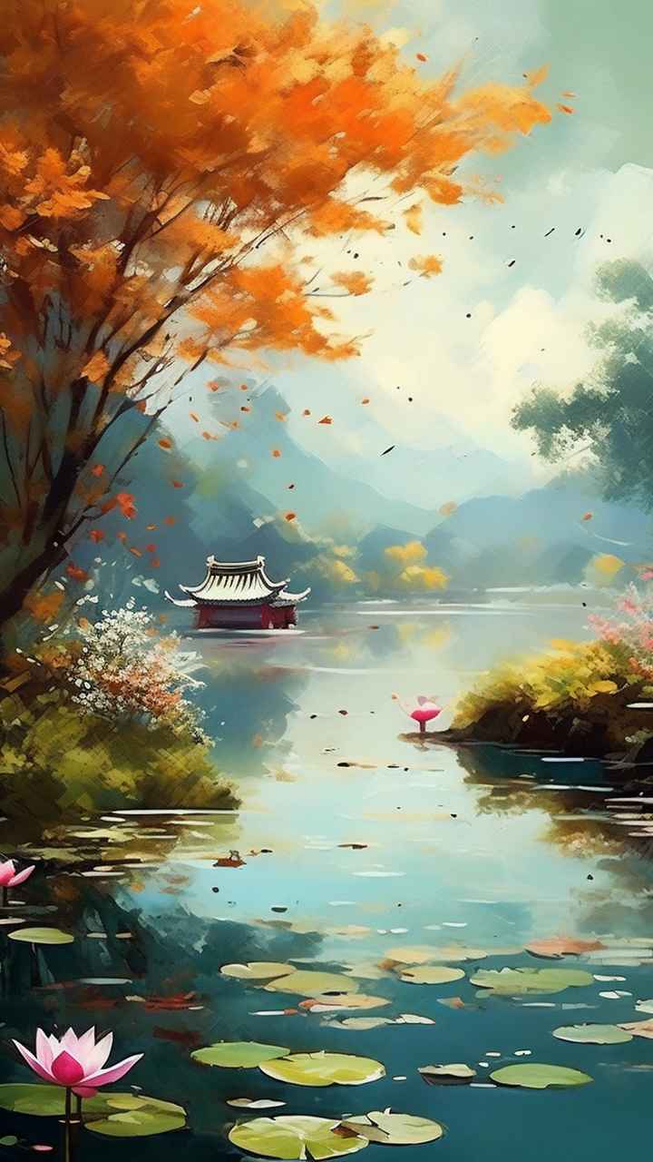 国风水墨山水画简约风格插画 51