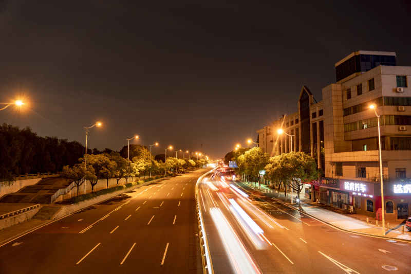 城市大道夜景交通摄影图