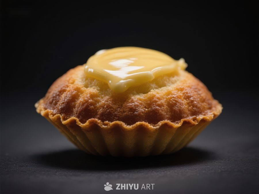 焦糖酱覆盖的金黄色糕点