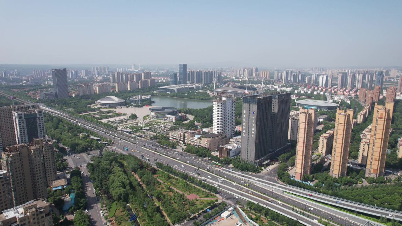 河南洛阳城市风光旅游景区航拍