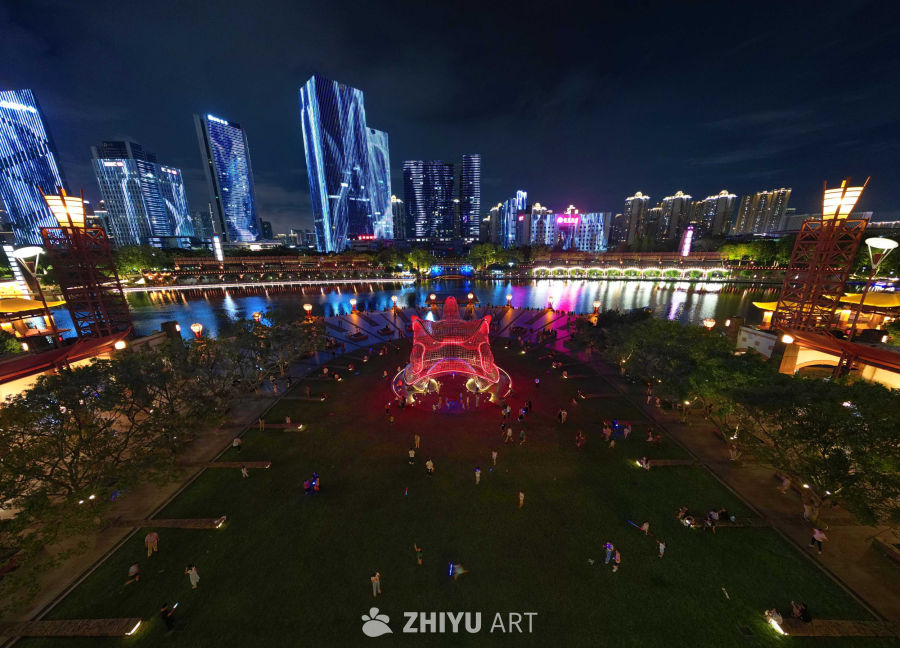 都市夜景灯光雕塑公园