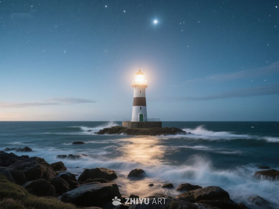 夜幕下的灯塔与星辰 484
