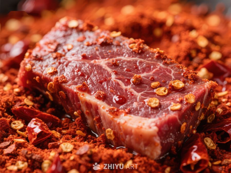 辣椒粉中的鲜嫩牛肉 345