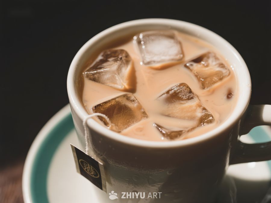 冰块奶茶特写 22