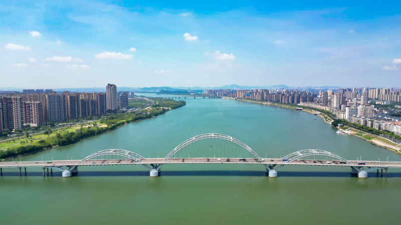 江西吉安城市风光旅游景区航拍图