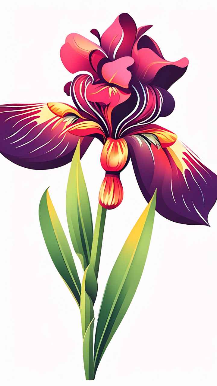 春季鸢尾扁平插画 13