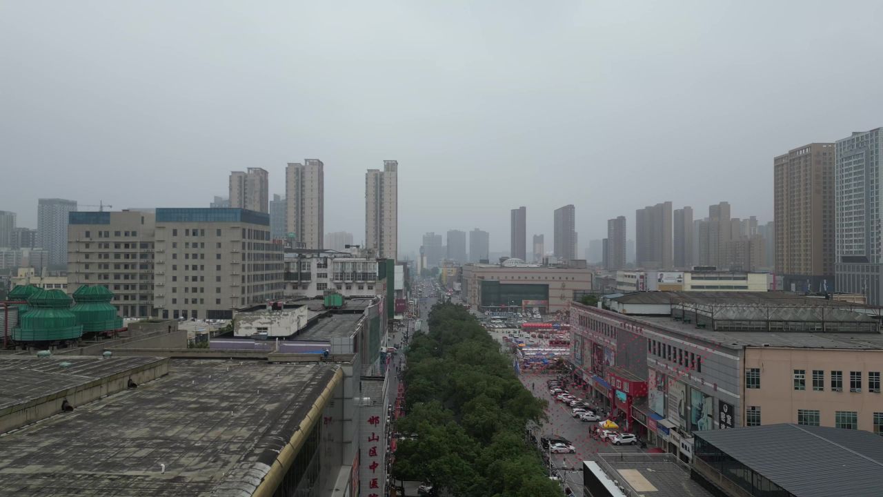 河北邯郸城市风光航拍 