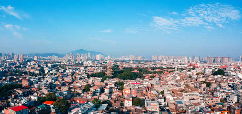 航拍福建泉州古城区建筑风光 54