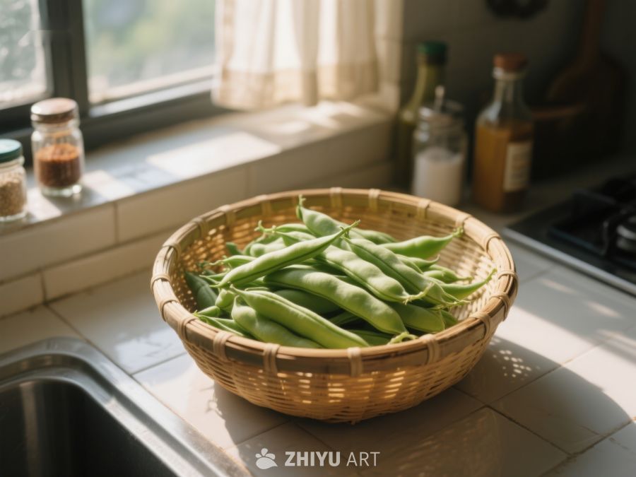 厨房窗边的豆荚篮 47