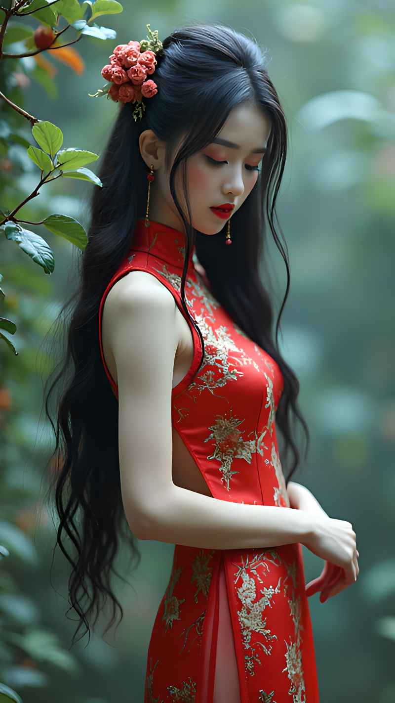 红色女子户外拍摄系列高清艺术视觉 74