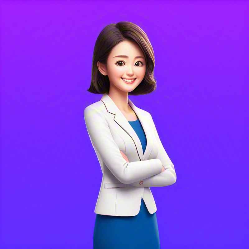一个亚洲女性的3D图标，穿着职业服装 6