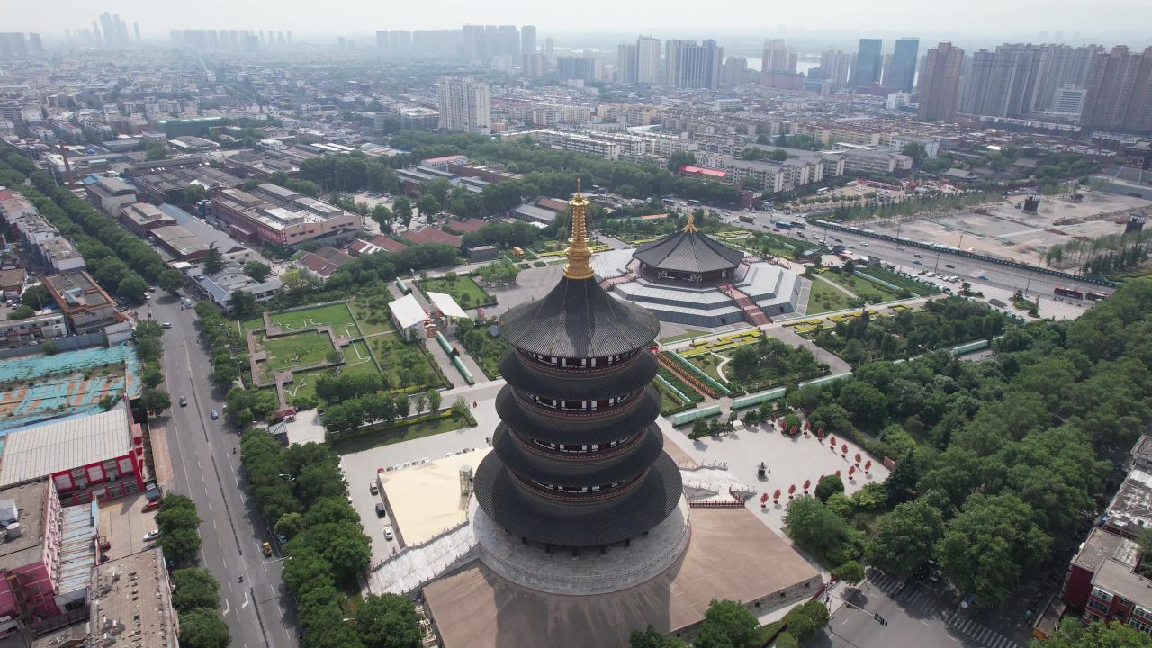河南洛阳明堂天堂景区航拍