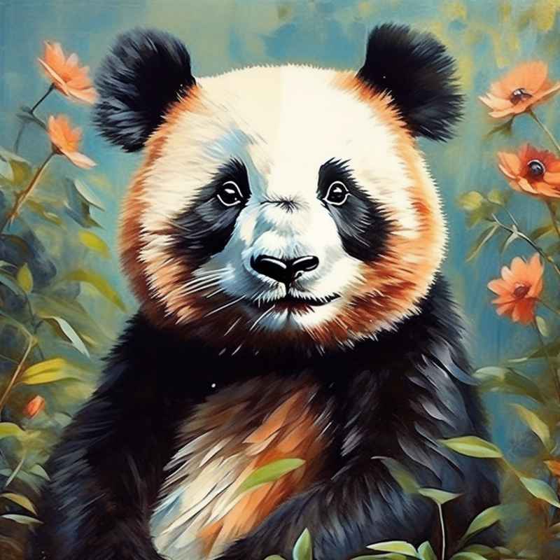 可爱熊猫插画简约风格 3