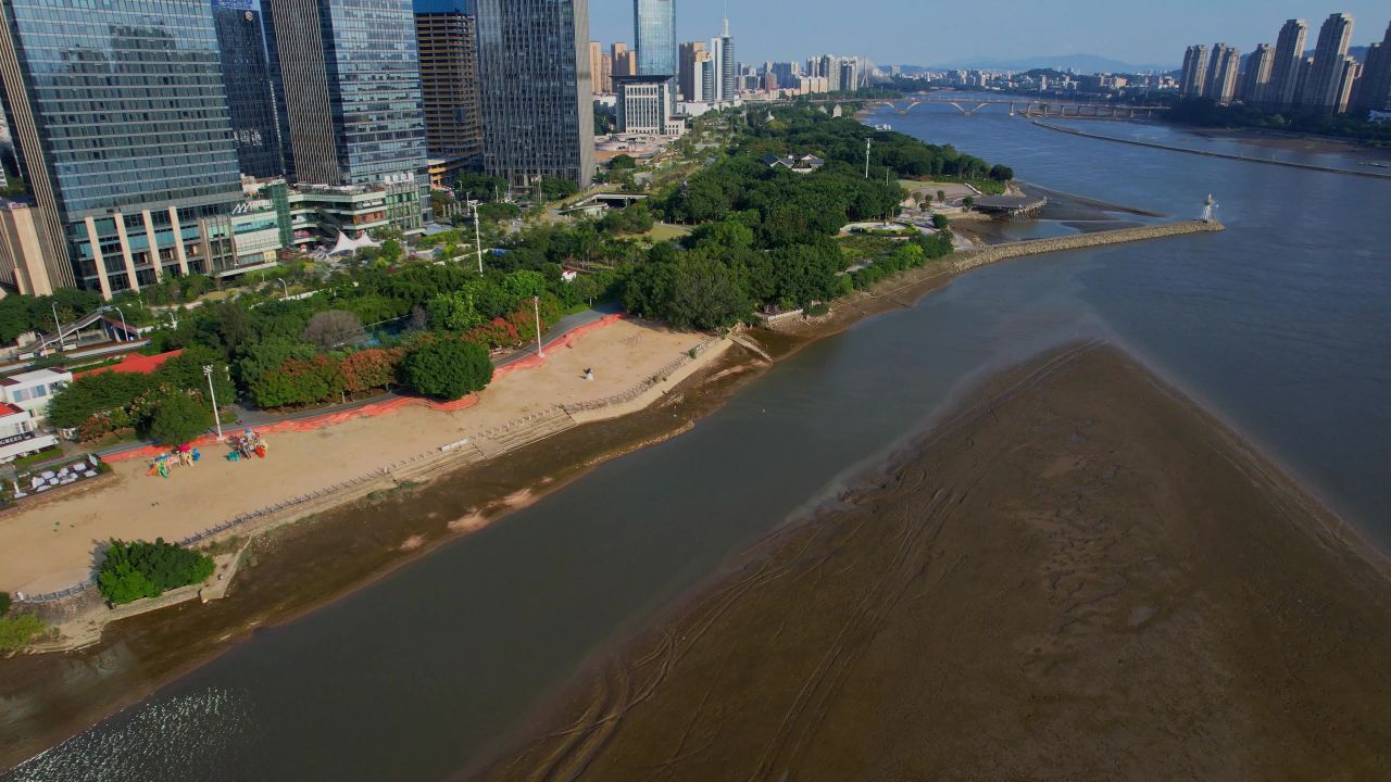 航拍福州闽江公园景观 6