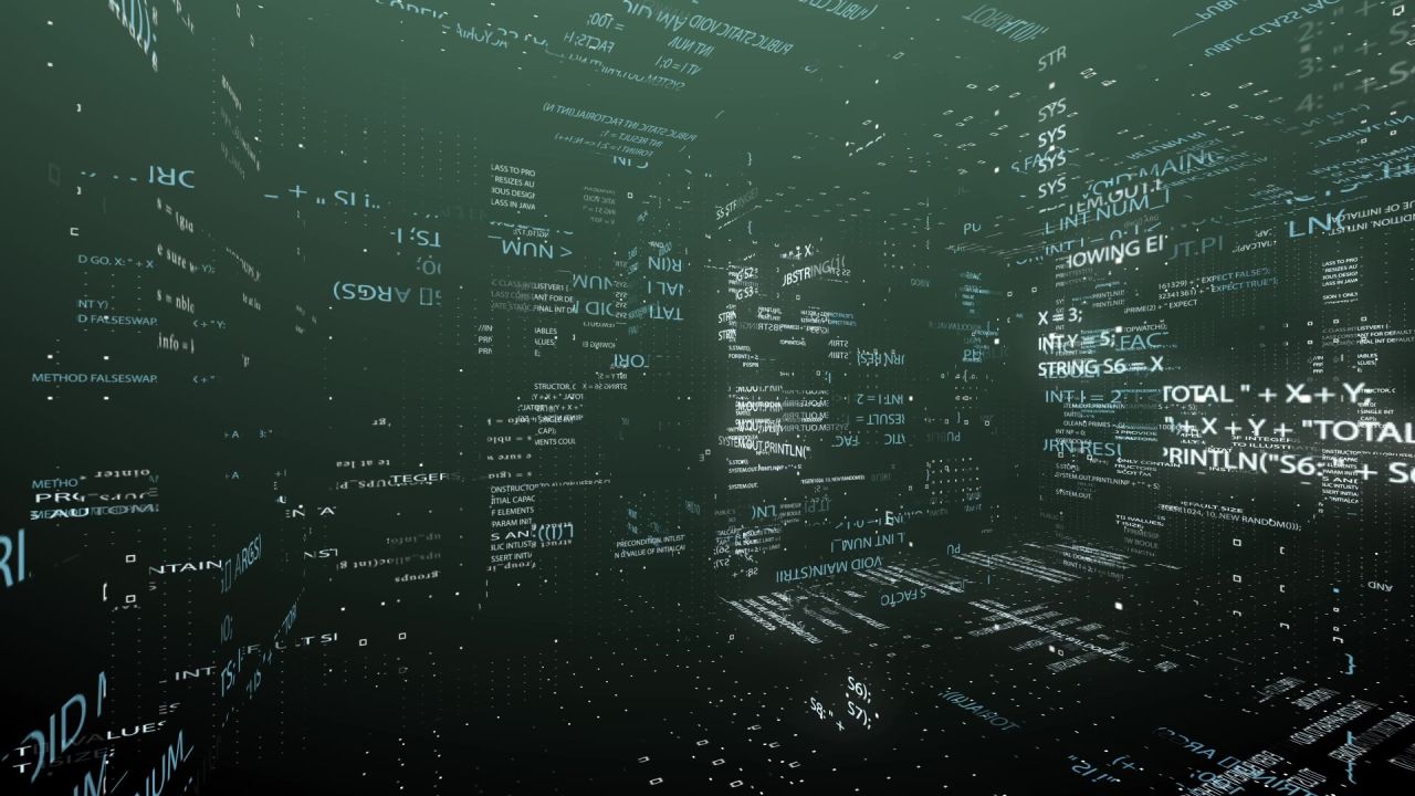 数字科技流动代码字母抽象互联网络金融视频素材 29