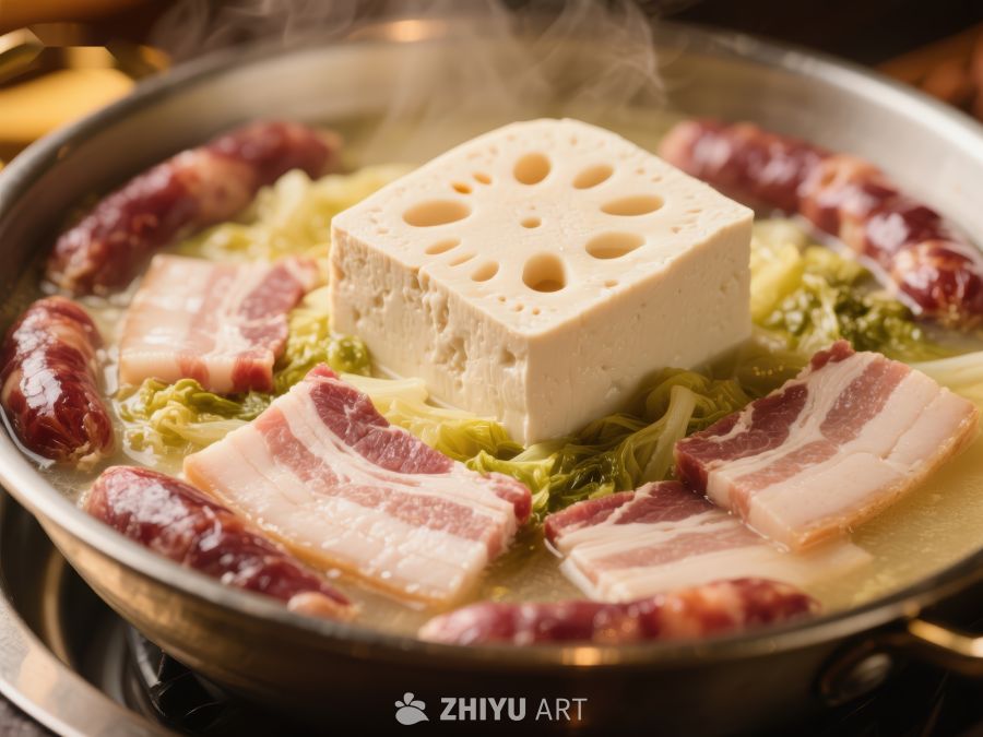 热气腾腾的火锅食材 523