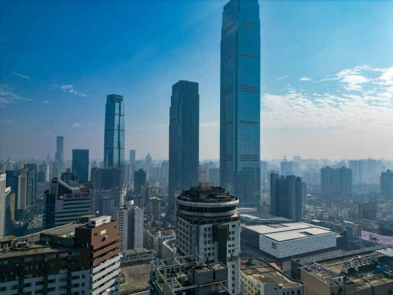 湖南长沙城市风光航拍摄影图
