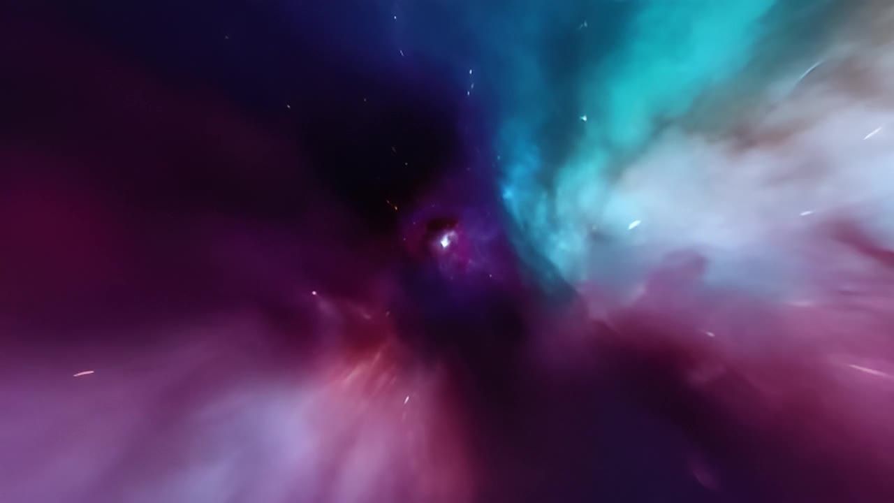 这幅图像展示了一个充满活力的星系景象。中心区域发出