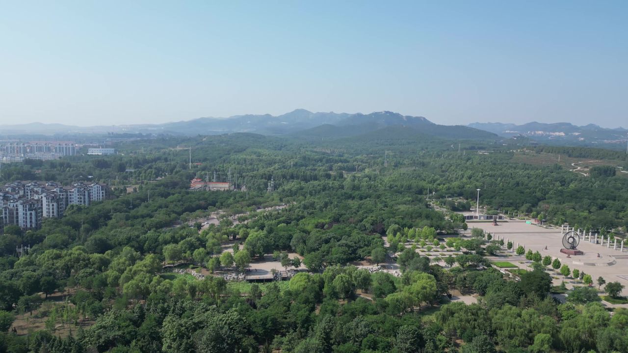 航拍潍坊青州东夷文化标志园